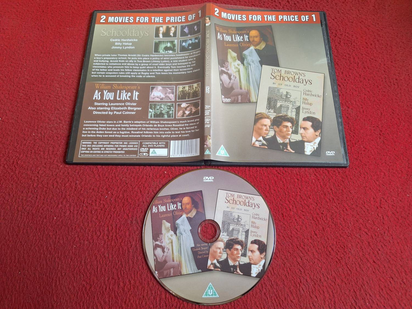 TOM BROWN'S SCHOOLDAYS / AS YOU LIKE IT DVD