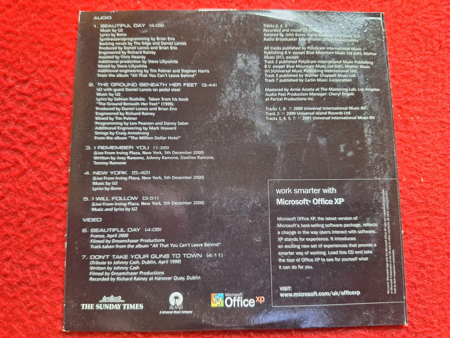 U2 EXCLUSIVE CD [ THE SUNDAY TIMES ]