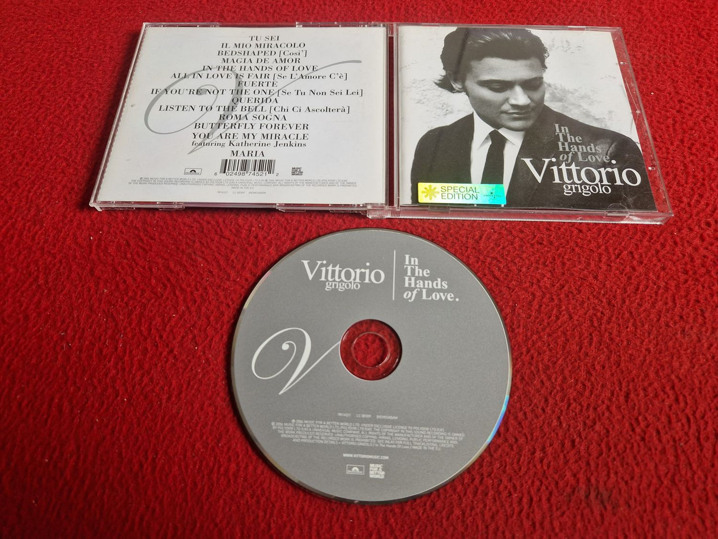 VITTORIO GRIGOLO IN THE HANDS OF LOVE CD
