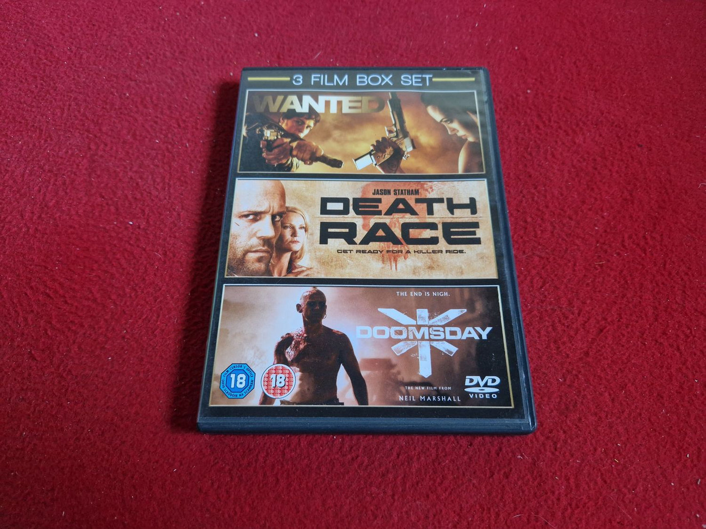 WANTED / DEATH RACE / DOOMSDAY BOX till DVD